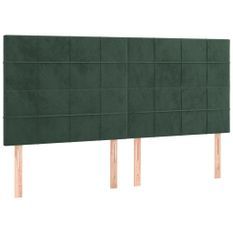 Têtes de lit 4 pcs Vert foncé 100x5x78/88 cm Velours