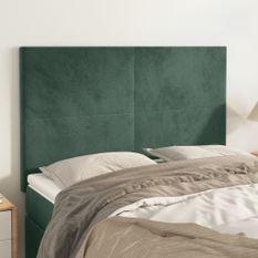 Têtes de lit 4 pcs Vert foncé 72x5x78/88 cm Velours