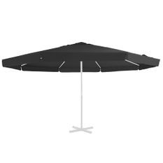 Tissu de remplacement pour parasol d'extérieur Noir 500 cm