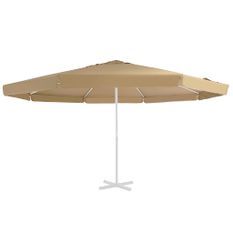 Tissu de remplacement pour parasol d'extérieur Taupe 500 cm