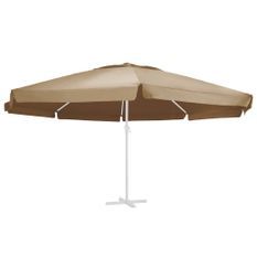 Tissu de remplacement pour parasol d'extérieur Taupe 600 cm