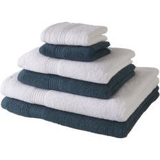 TODAY Lot de 6 serviettes de bain 100 % coton - Invités 30x50 cm, 2 serviettes 50x100 cm et 2 draps 70x130 cm
