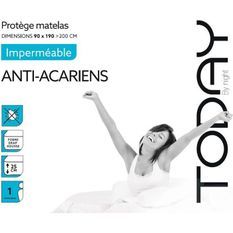 TODAY Protege Matelas / Alese Imperméable Anti-Acariens 90x190/200cm - 100% Coton TODAY