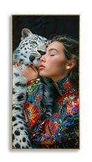 Toile laquée moira avec cadre -a- 52 x 4 x 102 cm