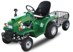 Tracteur enfant 110cc 3 vitesses automatiques avec remorque vert