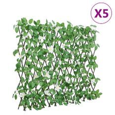 Treillis de lierre artificiel extensible vert 5 pcs 186x70 cm