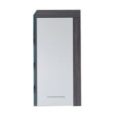 Trendteam Armoire murale de rangement Miami blanc et argenté fumé