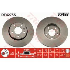 TRW Disque de frein unitaire DF4275S