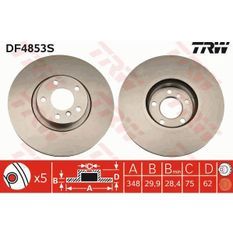TRW Disque de frein unitaire DF4853S