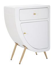 TTable de chevet Venus haute bois blanc design 70s