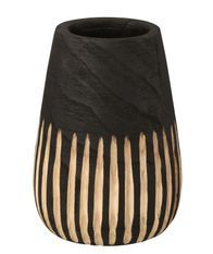 Vase avec lignes noir et naturel Paulinia D 21 cm