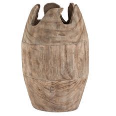 Vase bois massif foncé Nayra H 42 cm
