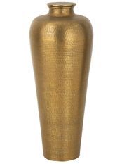 Vase cylindre contemporain en aluminium doré VAZILA – H 101 cm