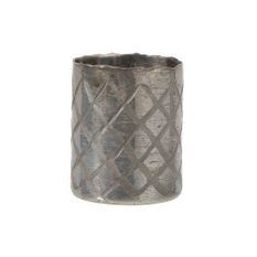 Vase cylindrique verre gris clair Liath H 15 cm