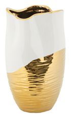 Vase décoratif céramique blanche dorée design NUXE