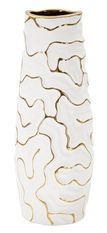 Vase décoratif céramique blanche lignes dorées compact LIA