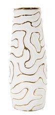 Vase décoratif céramique blanche lignes dorées élégant LIA