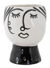 Vase décoratif porcelaine blanche visage féminin élégant FACE