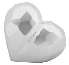 Vase décoratif résine argentée cœur cubiste moderne LISI