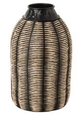 Vase décoré en corde rotin bicolore Rani D 32 cm