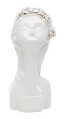Vase jeune dame roses cm 10x14x26