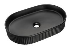 Vasque à poser ovale rainurée en céramique BEYOND – Design moderne