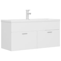 Vasque avec lavabo intégré 100 cm Blanc 2