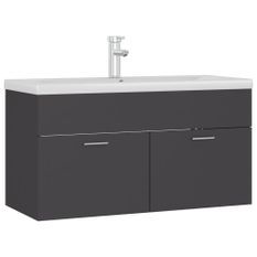 Vasque avec lavabo intégré 90 cm Gris