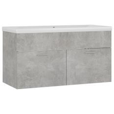 Vasque avec lavabo intégré 90 cm Gris béton 2