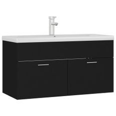 Vasque avec lavabo intégré 90 cm Noir