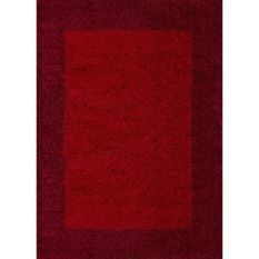 VEGA Tapis de salon Shaggy - 80 x 150 cm - Rouge