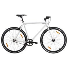 Vélo à pignon fixe blanc et noir 700c 59 cm
