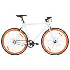 Vélo à pignon fixe blanc et orange 700c 51 cm