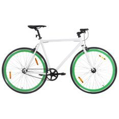 Vélo à pignon fixe blanc et vert 700c 51 cm