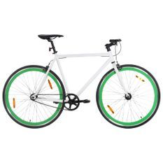 Vélo à pignon fixe blanc et vert 700c 59 cm