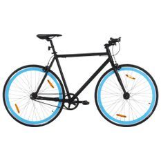 Vélo à pignon fixe noir et bleu 700c 51 cm