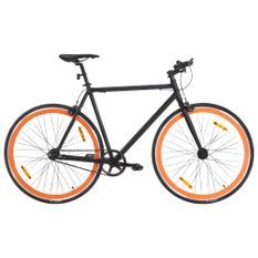 Vélo à pignon fixe noir et orange 700c 55 cm