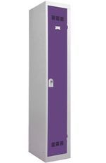 Vestiaire industriel métal violet 1 porte L 31 x H 185 x P 51 cm