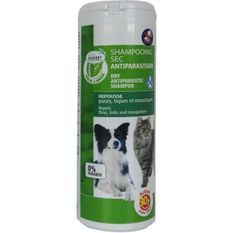 VETOCANIS Shampoing sec antiparasitaire Bio - 150 g - Contrôlé ECOCERT - Pour chat et chien