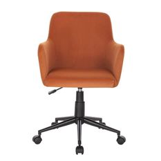 VINTY Chaise de bureau ajustable - Tissu Orange - L 57 x P 60 x H 84/94 cm