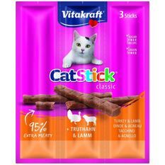 VITAKRAFT Cat Stick mini Friandise pour chat a la Dinde et a l'Agneau - Lot de 20x3