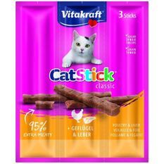 VITAKRAFT Cat Stick mini Friandise pour chat a la Volaille et au Foie - Lot de 20x3