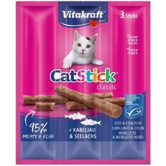 VITAKRAFT Cat Stick mini Friandise pour chat au Colin et au Cabillaud - Lot de 20x3