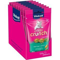 VITAKRAFT Crispy Crunch Dental Friandise pour chat avec de la menthe poivrée - Lot de 8x60g