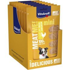 VITAKRAFT MEAT ME! Mini Friandise pour chien au Poulet - Lot de 8 sachets fraîcheur de 60 g