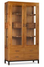 Vitrine ZANDHU – Bois massif de Mindy clair & fer noir