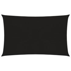 Voile d'ombrage 160 g/m² rectangulaire noir 6x8 m PEHD