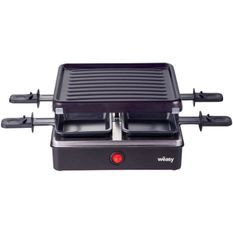 WEASY LUGA40 - Appareil a raclette et grill 4 personnes - 600W - Revetement anti-adhésif - 19,7x19,7cm - Plaque amovible