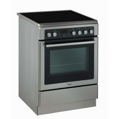 WHIRLPOOL- AXMT6534/IX - Cuisiniere Vitrocéramique - 4 foyers - 6400W -Four Chaleur Pulsée Pyrolyse - 57L - A - 60x60cm -Inox