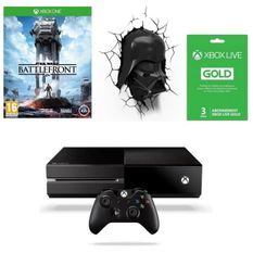 Xbox One 500 Go + Lampe Murale Dark Vador + Abonnement Xbox Live Gold 3 Mois